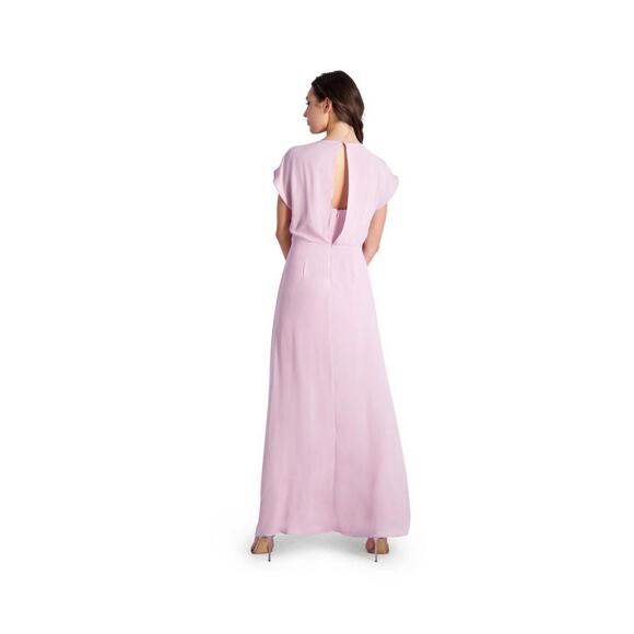 BCBG MAXAZRIA Sz 0 Pink Ruffle Cascade V-Neck Front Slit Gown $298 Bride’s Maid - Picture 4 of 16